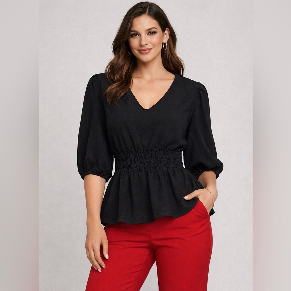 Bobeau Black Long Sleeve blouse